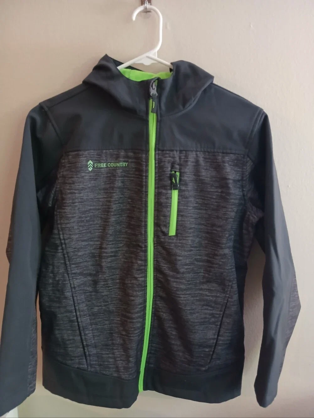 Free Country Black Jacket with Neon Green Accents